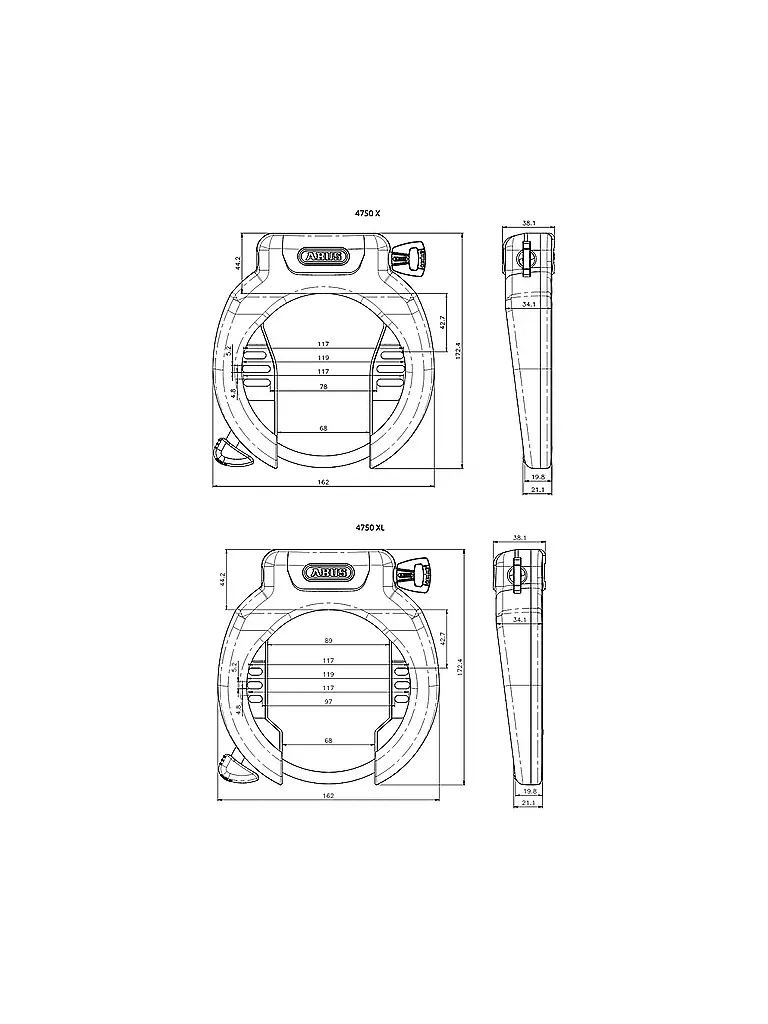 ABUS | Antivol de cadre de vélo Pro Amparo 4750 XL R |