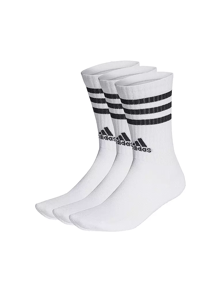 ADIDAS | Chaussettes de loisirs 3-Stripes Cushioned Crew, 3 paires | Blanc