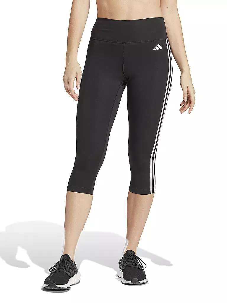 ADIDAS | Collant de fitness 3/4 taille haute 3 bandes Train Essentials pour femmes | Noir
