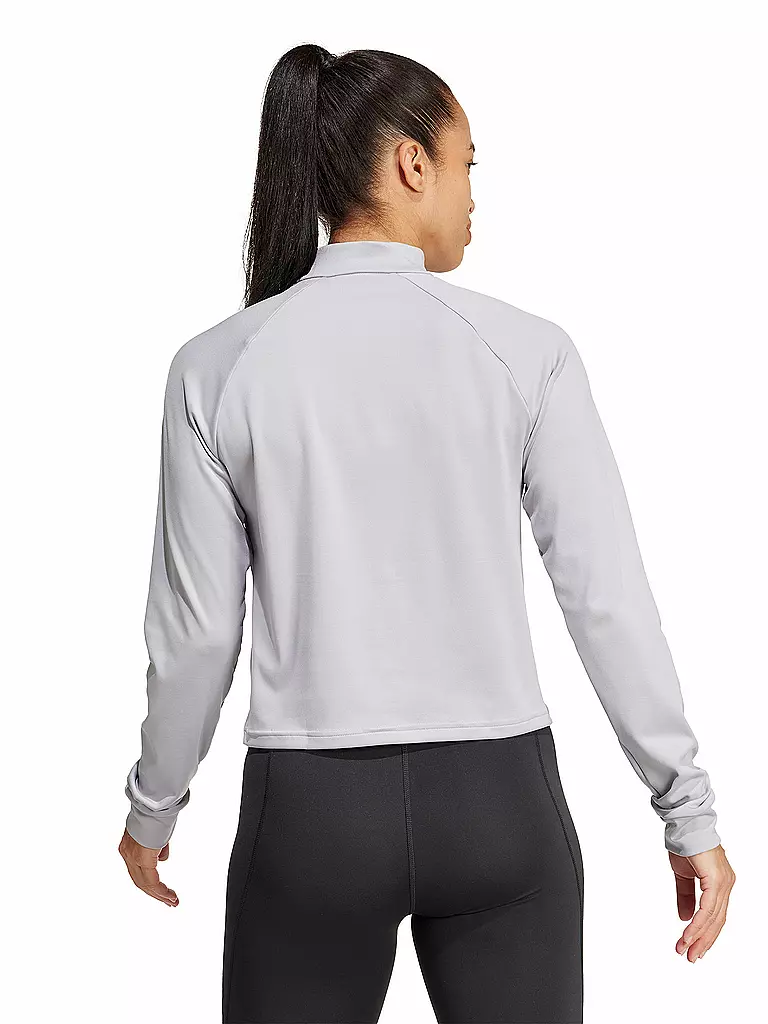 ADIDAS | Damen Fitness Zipshirt Train Essentials Minimal Branding 1/4-Zip  | Gris