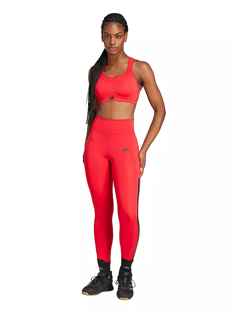 ADIDAS | Damen Fitnesstight Opt 3S | Rouge