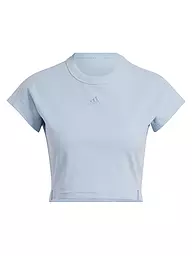 ADIDAS | Damen T-Shirt Lounge Ribbed Crop | Bleu clair
