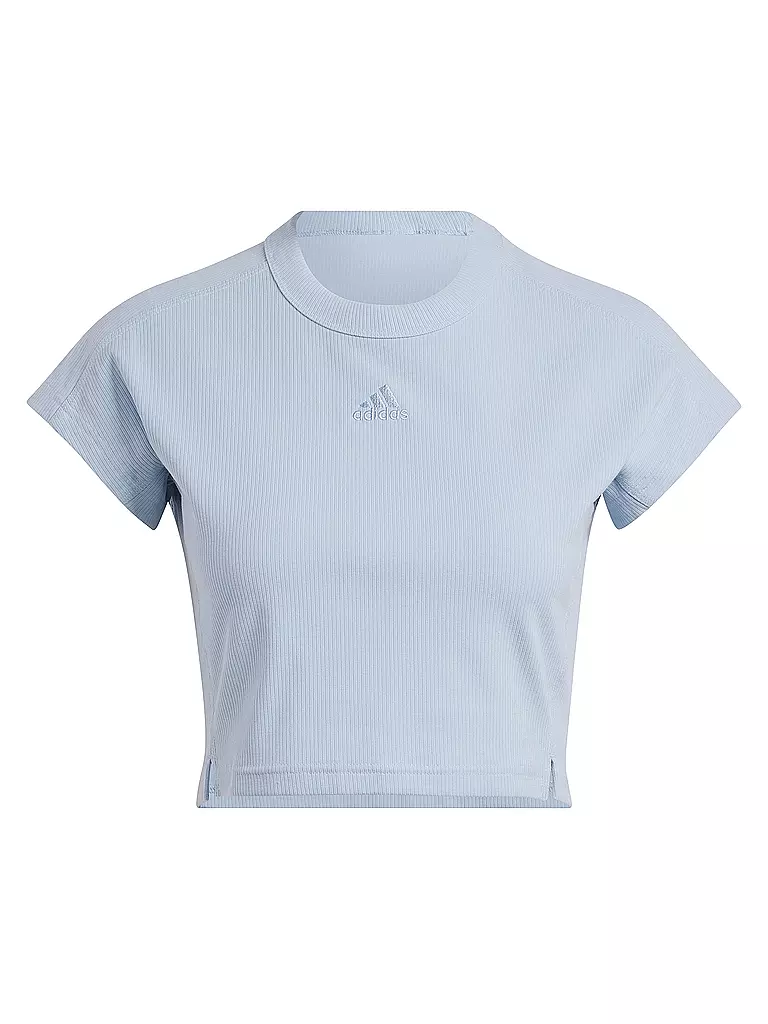 ADIDAS | Damen T-Shirt Lounge Ribbed Crop | Bleu clair