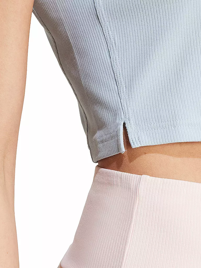 ADIDAS | Damen T-Shirt Lounge Ribbed Crop | Bleu clair