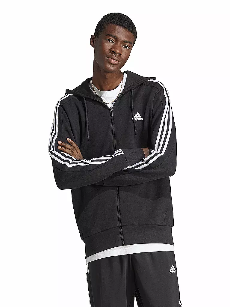 ADIDAS | Herren Kapuzenjacke Essentials French Terry 3-Streifen | Noir