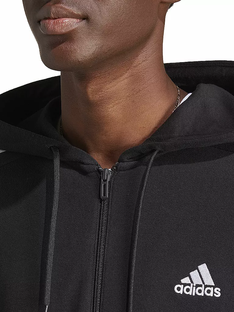 ADIDAS | Herren Kapuzenjacke Essentials French Terry 3-Streifen | Noir
