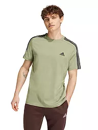 ADIDAS | Herren T-Shirt Essentials Single Jersey 3-Streifen | Olive