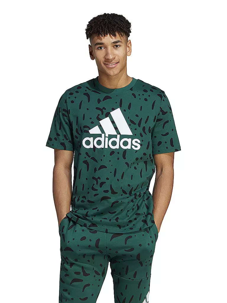 ADIDAS | Herren T-Shirt Essentials Single Logo | Vert foncé