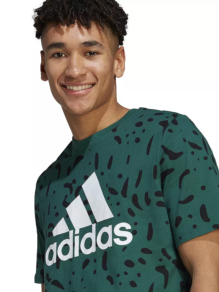 ADIDAS | Herren T-Shirt Essentials Single Logo | Vert foncé