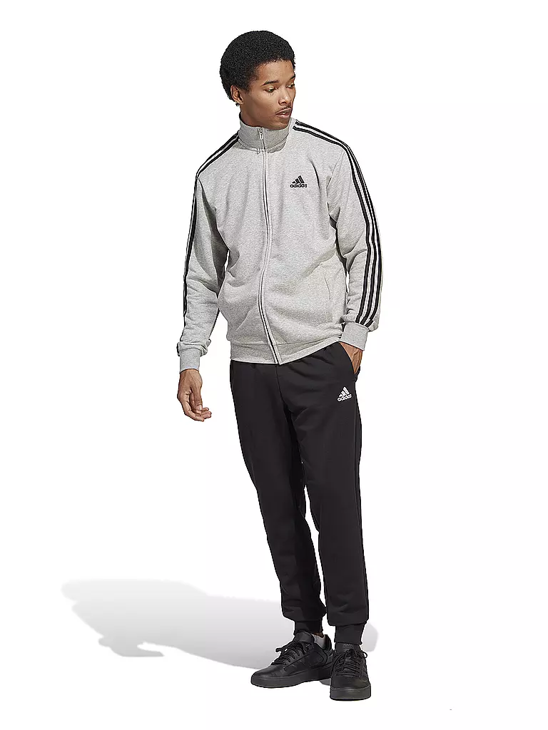 ADIDAS | Herren Trainingsanzug Sportswear Basic 3-Streifen French Terry | Gris