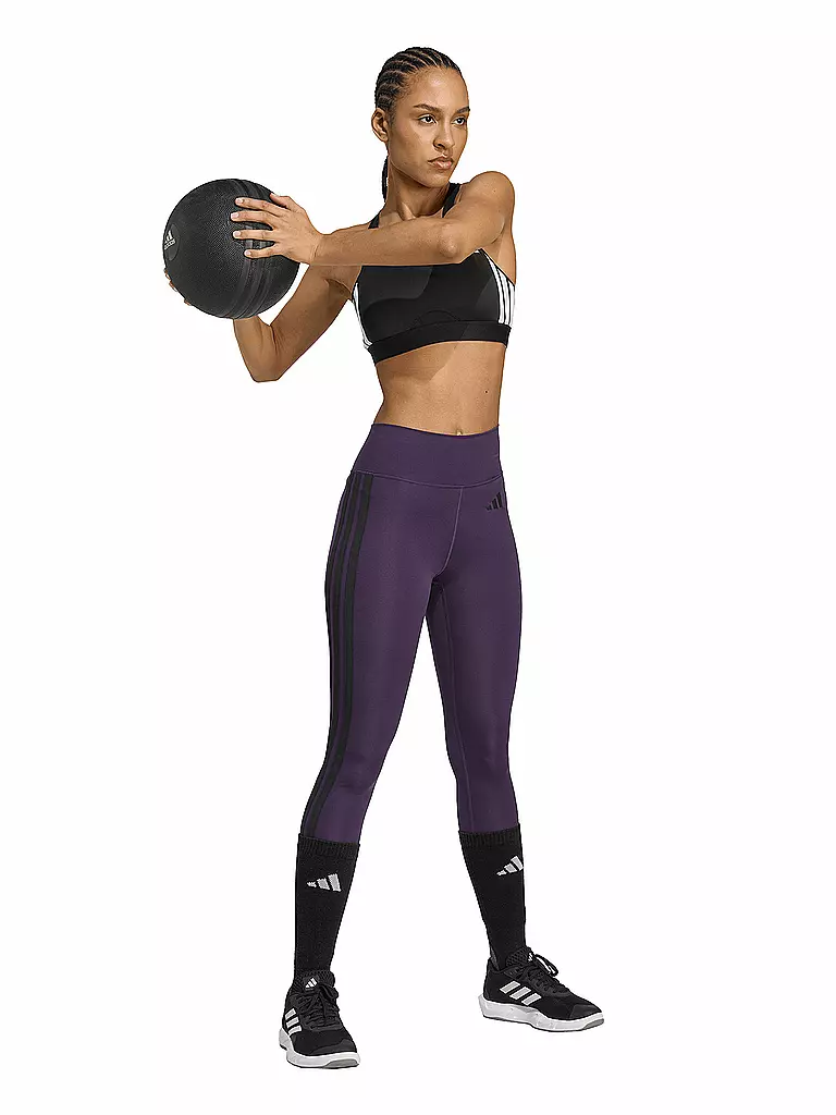 ADIDAS | Legging de fitness femme Optime Essentials 3 bandes 7/8 | Lilas