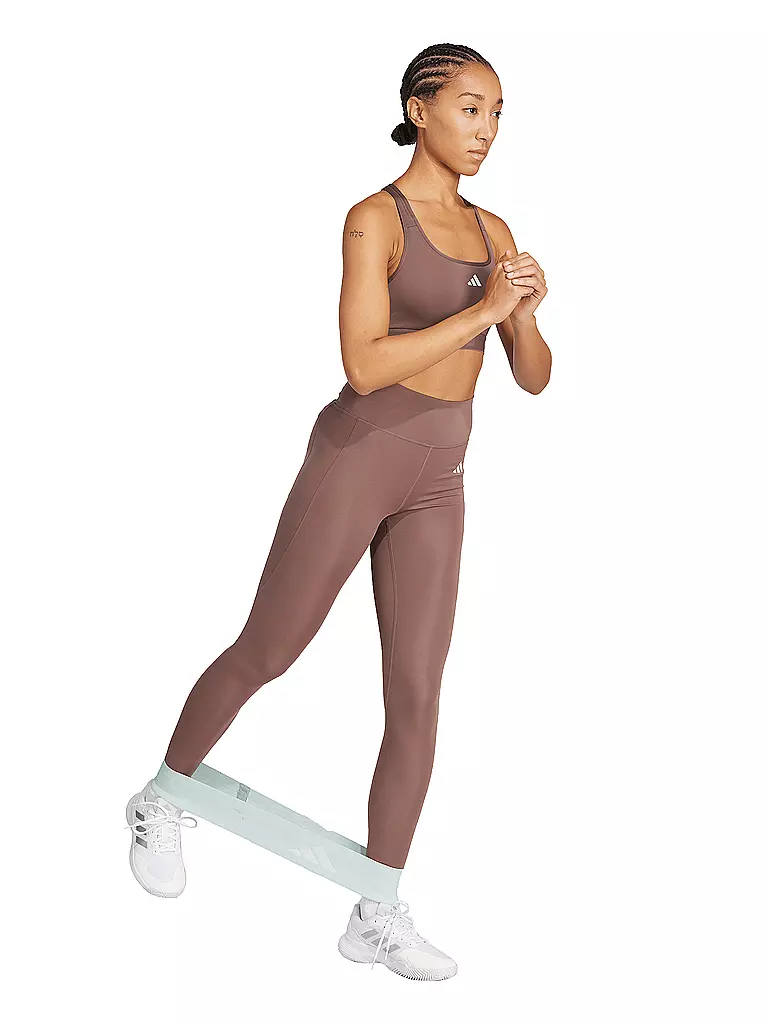 ADIDAS | Legging de fitness pour femmes Optime Essentials 3-Stripes 7/8 | Marron