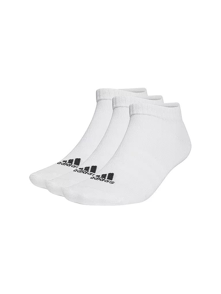 ADIDAS | Lot de 3 paires de chaussettes de sport invisibles fines et légères | Blanc