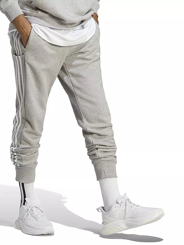 ADIDAS | Pantalon de jogging homme Essentials French Terry à revers fuselés 3 bandes | Gris