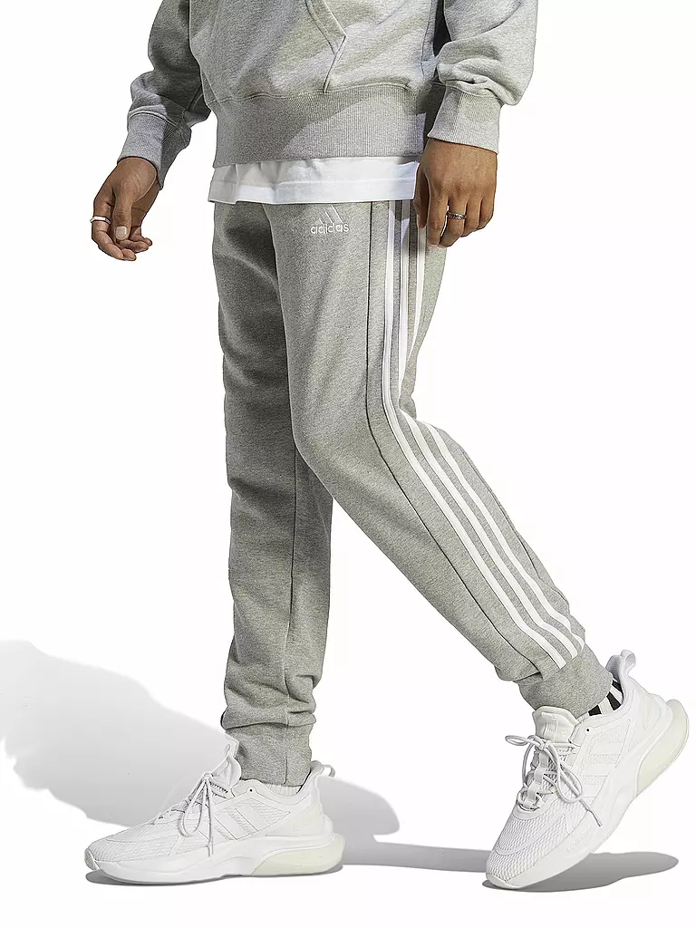 ADIDAS | Pantalon de jogging homme Essentials French Terry à revers fuselés 3 bandes | Gris