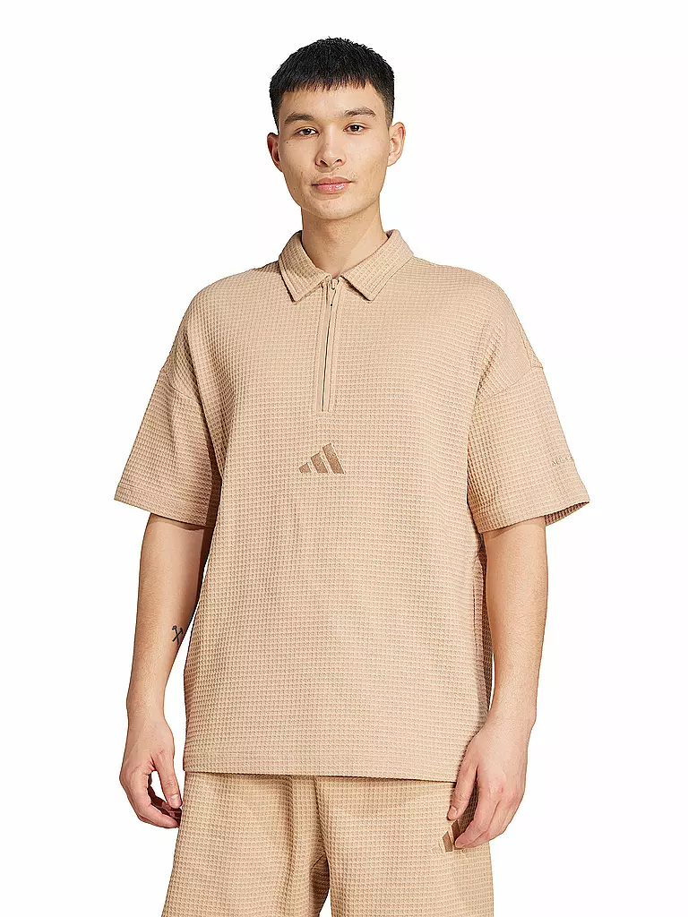 ADIDAS | Polo Homme ALL SZN en maille gaufrée | Camel