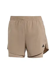 ADIDAS | Short de fitness AEROREADY 2 en 1 pour femmes | Marron