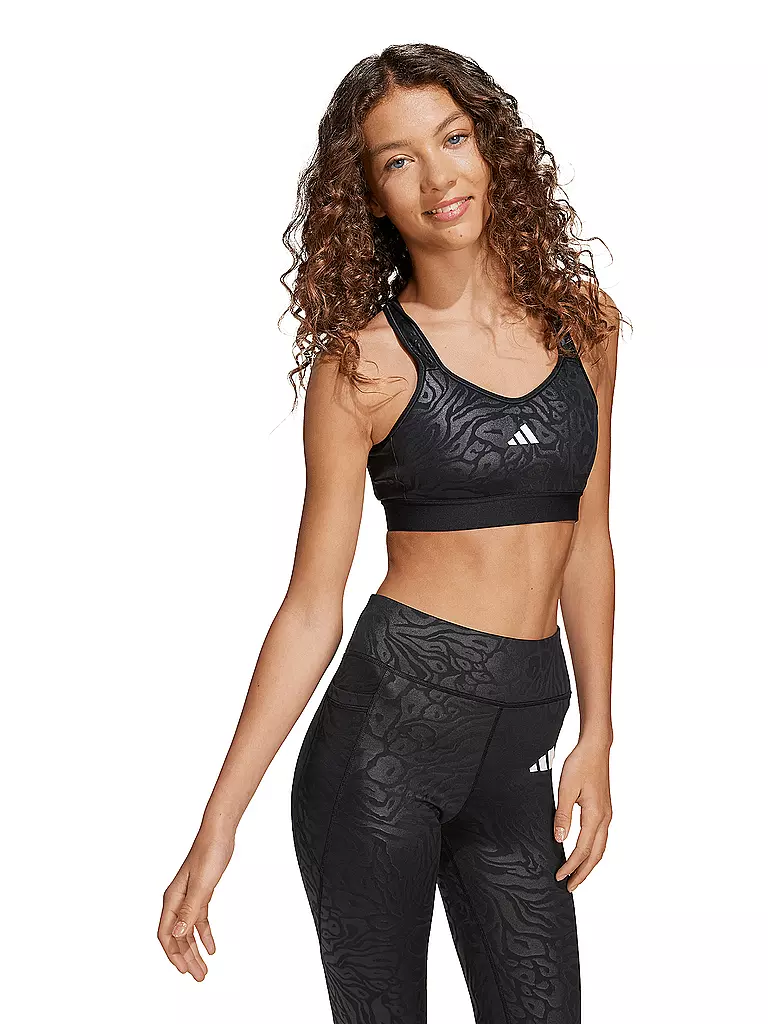 ADIDAS | Soutien-gorge de sport fille imprimé animal marshmallow | Noir