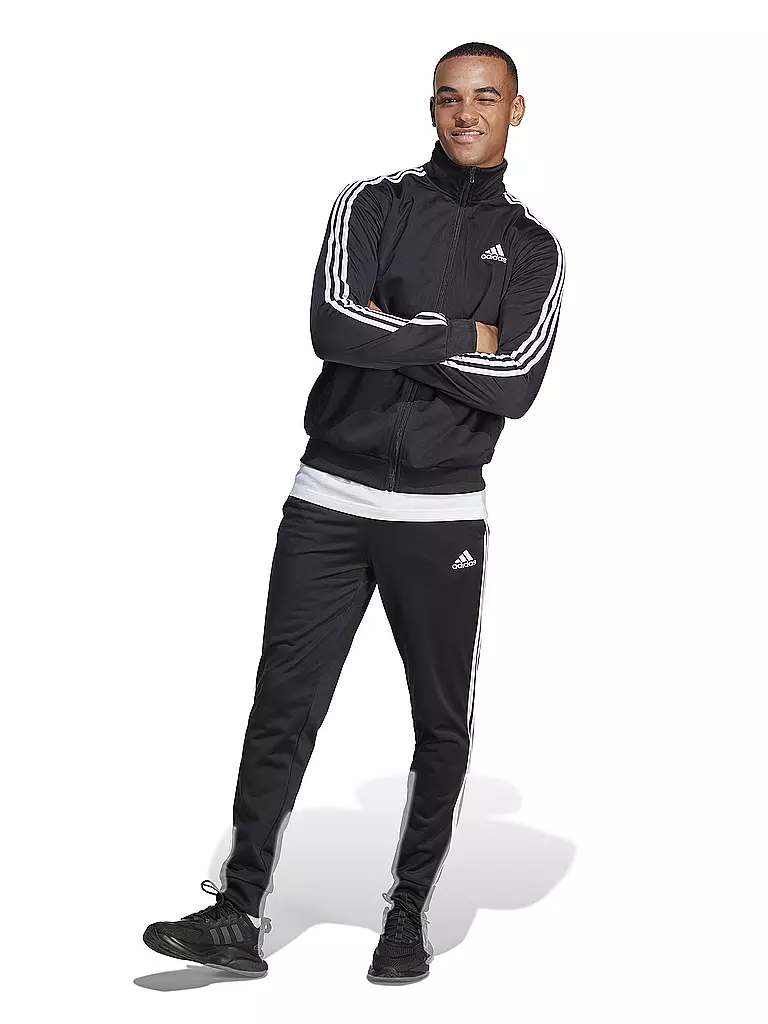 ADIDAS | Survêtement de sport basique 3 bandes en tricot pour hommes | Noir