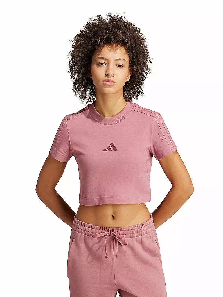 ADIDAS | T-shirt cropped 3 bandes ALL SZN femme | Rose