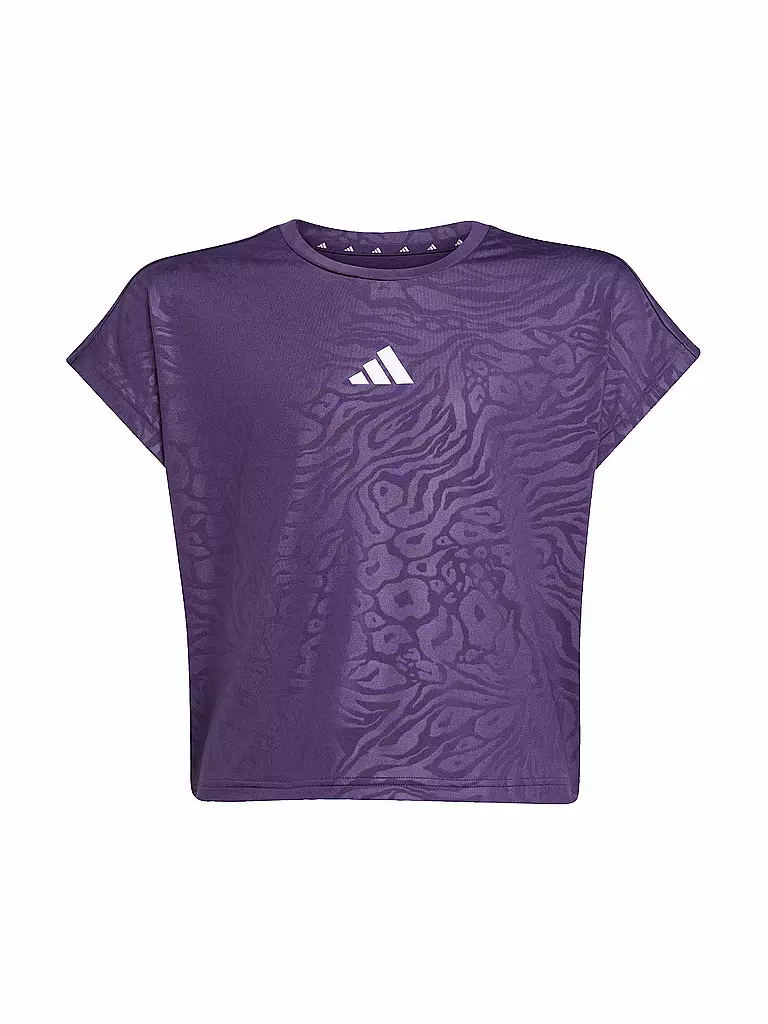 ADIDAS | T-shirt de fitness court à imprimé animal pour fille, tous sports | Lilas