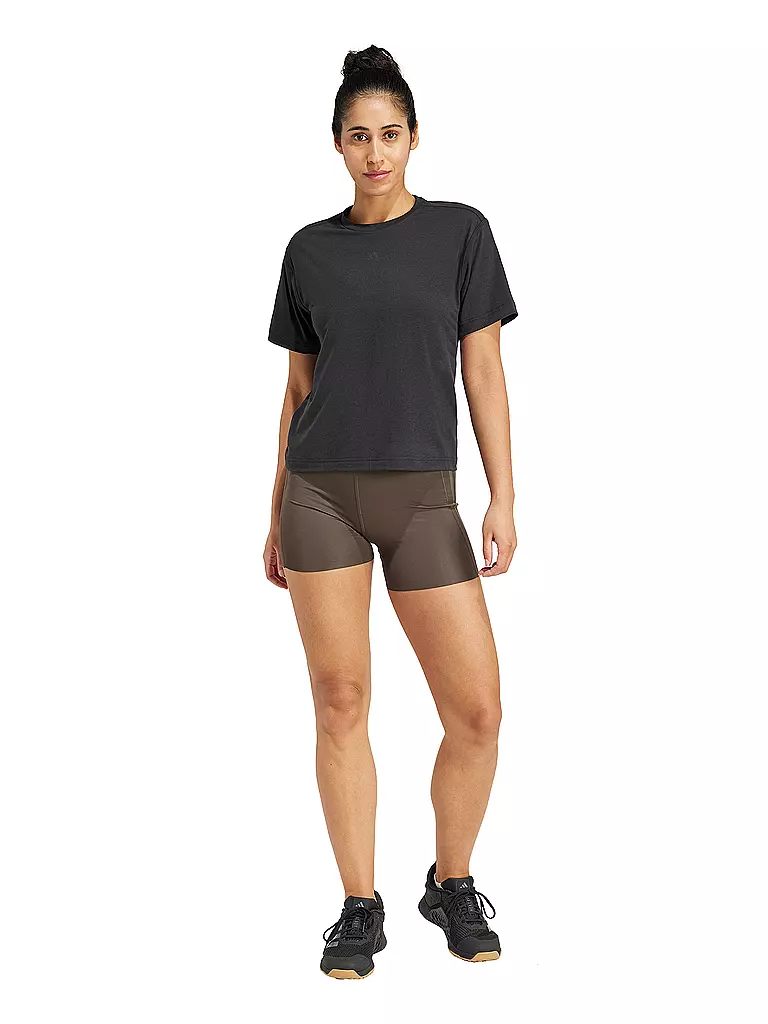 ADIDAS | T-shirt de fitness pour femmes Power avec découpe au dos et 3 bandes | Noir