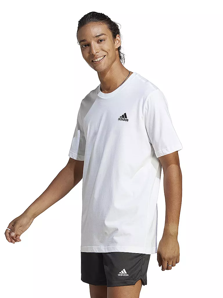 ADIDAS | T-shirt Homme Essentials Single Jersey Logo Brodé Petit | Blanc