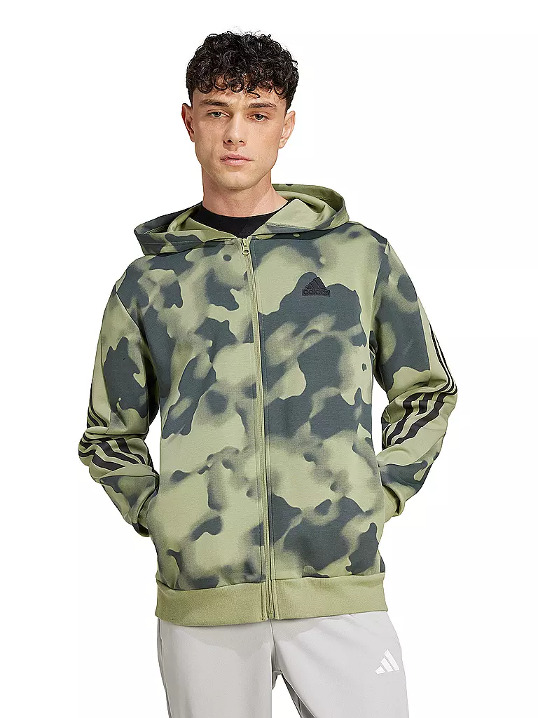 ADIDAS | Veste à capuche homme Future Icons 3-Stripes Allover Print | Olive