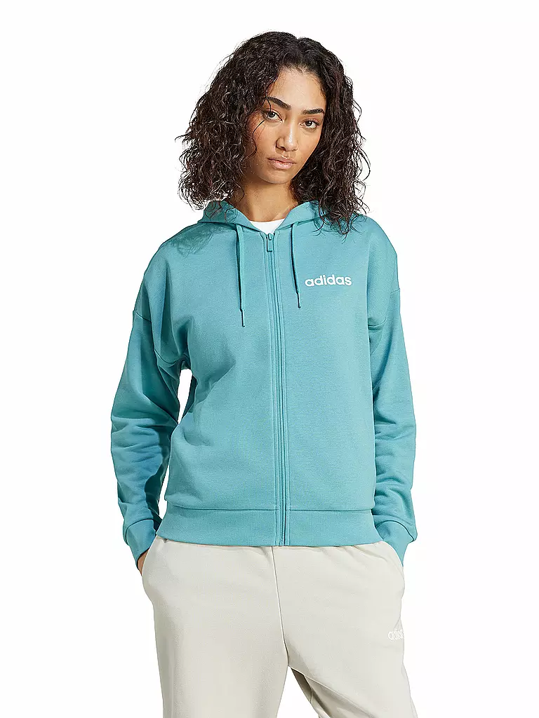 ADIDAS | Veste à capuche pour femmes Essentials Linear French Terry | Pétrole