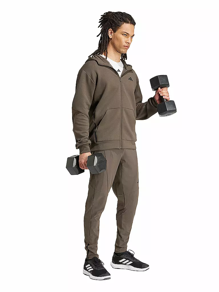ADIDAS | Veste à capuche pour homme conçue pour l'entraînement | Marron
