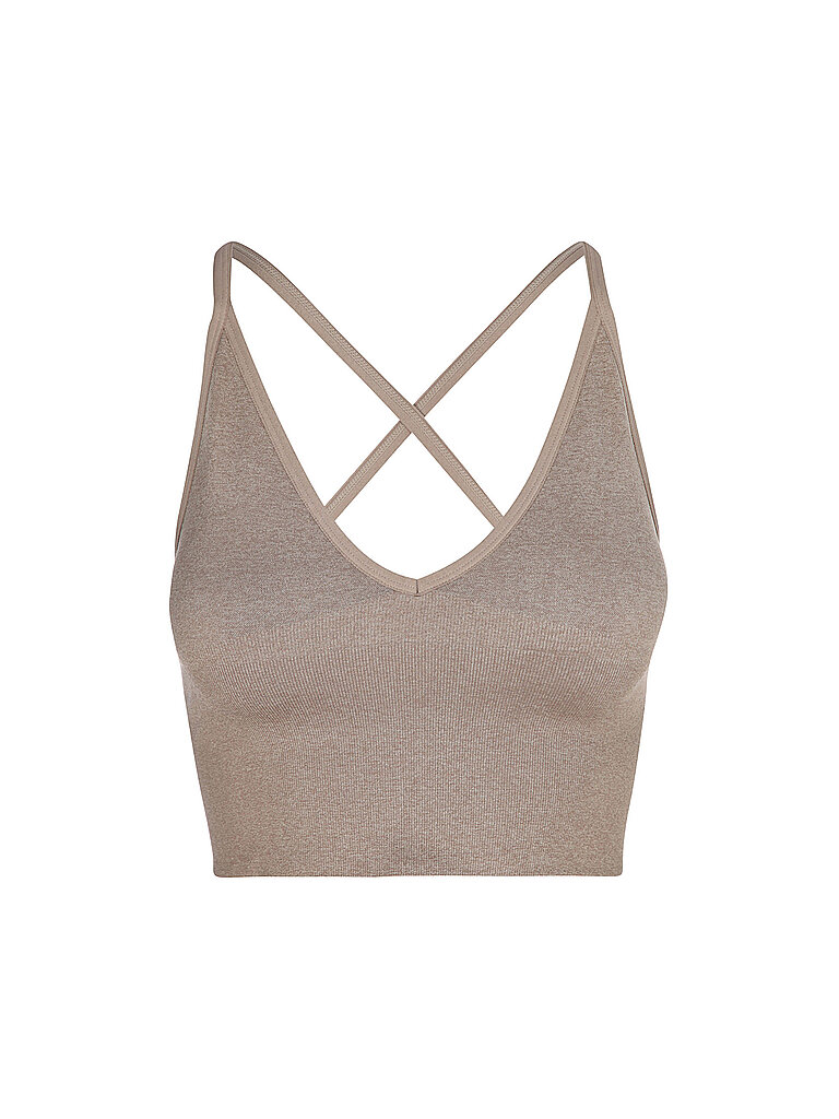 Soutien-gorge de sport Bralette Cross Back Shape Seamless Medium Supports marron M