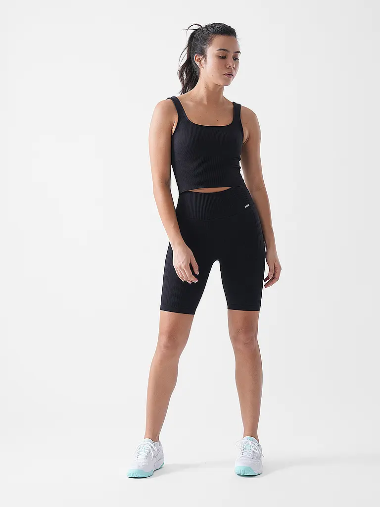 AIM'N | Short de cycliste côtelé sans coutures pour femmes | Noir