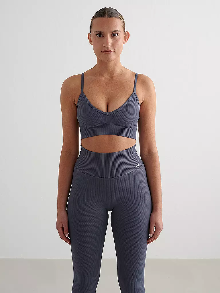 AIM'N | Soutien-gorge de sport côtelé sans coutures court pour femmes |
