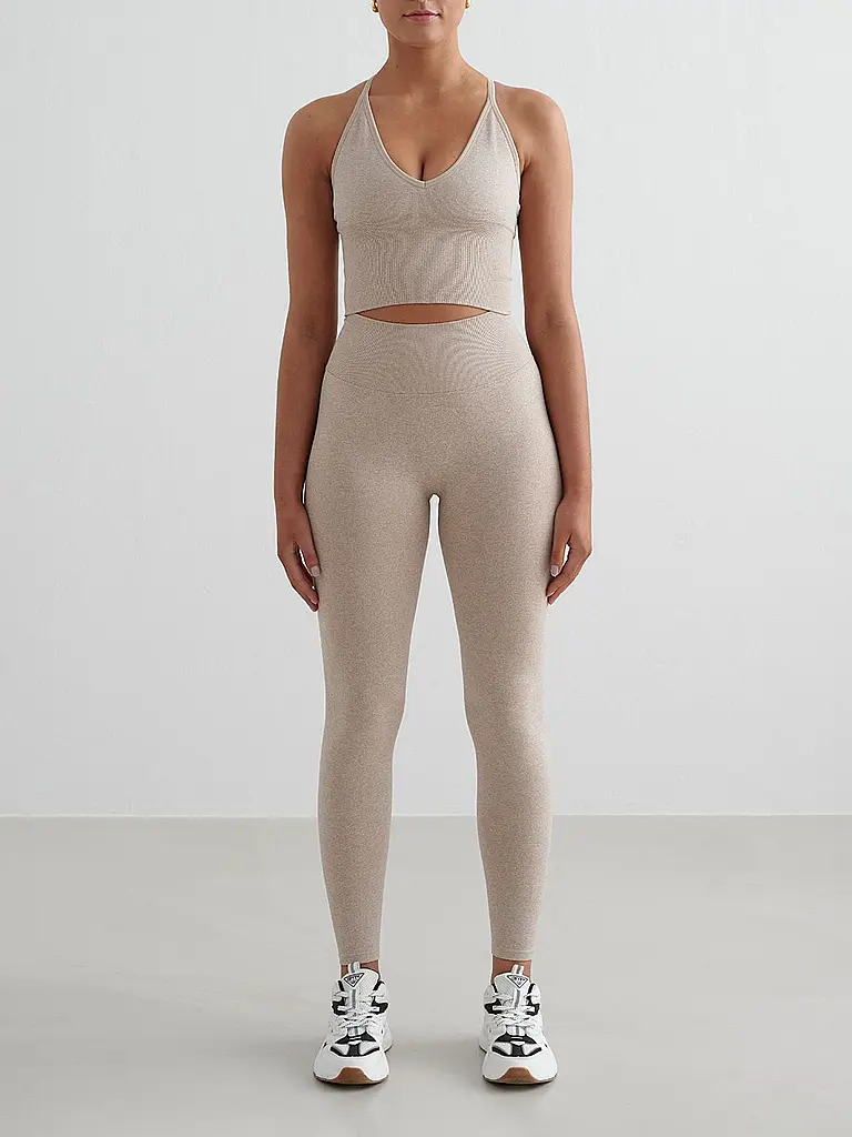 AIM'N | Soutien-gorge de sport femme dos croisé Shape Seamless | Beige