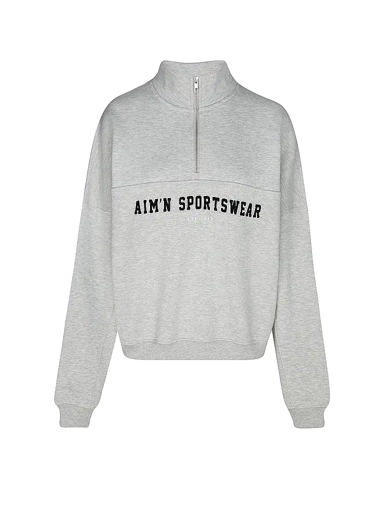 AIM'N | Sweat-shirt Varsity zippé pour femmes | Gris