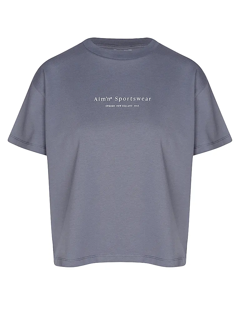 AIM'N | T-shirt boxy serif pour femmes | Bleu foncé