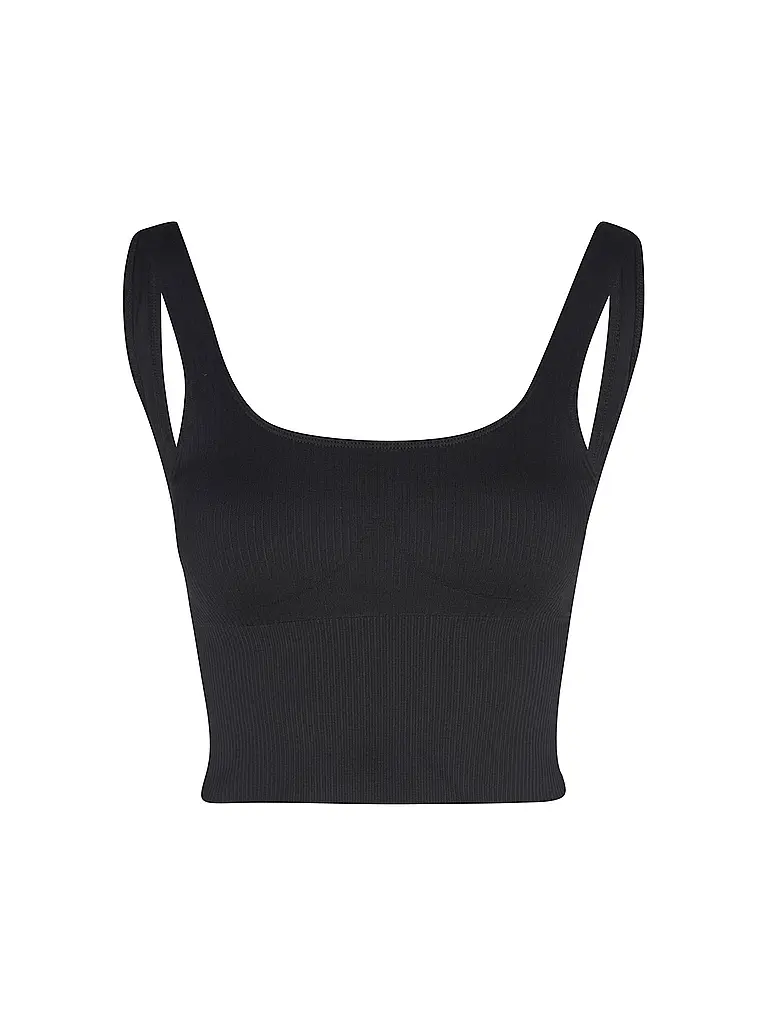 AIM'N | Top côtelé sans coutures pour femmes | Noir