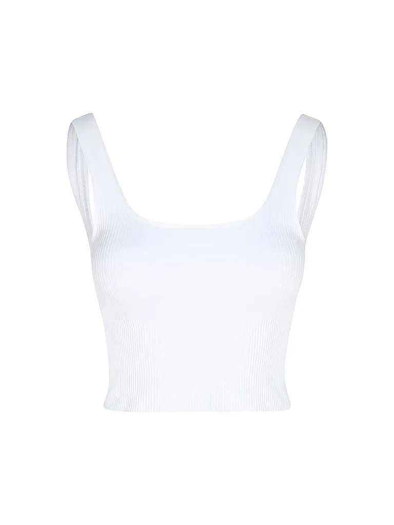 AIM'N | Top côtelé sans coutures pour femmes | Blanc
