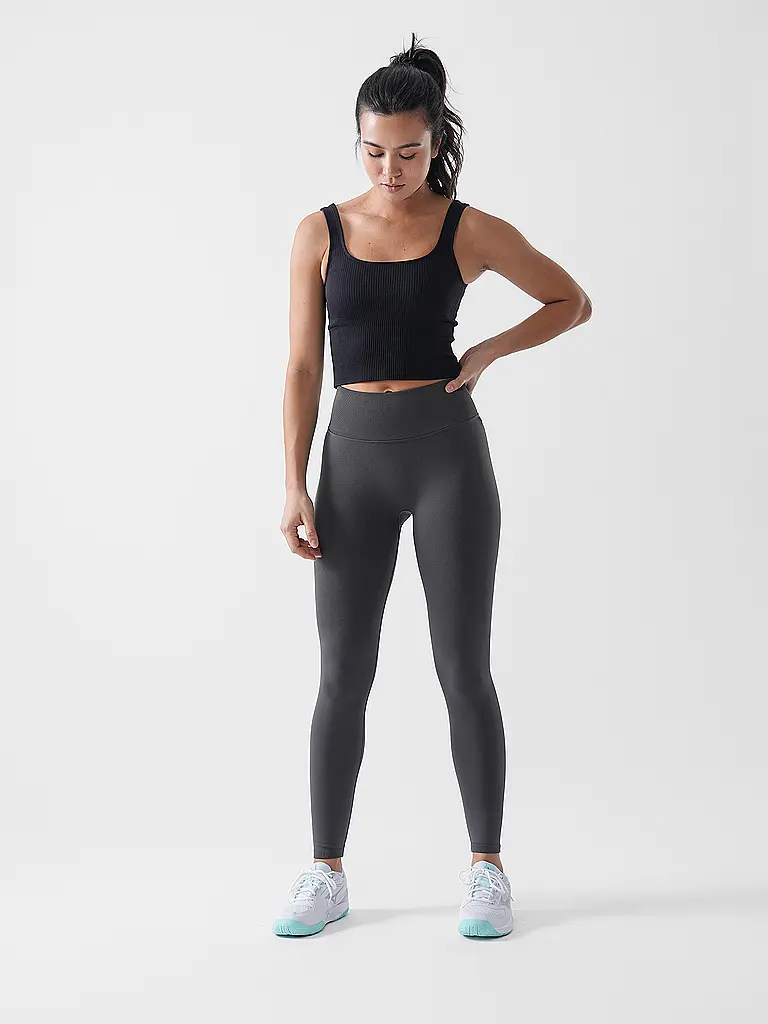 AIM'N | Top côtelé sans coutures pour femmes | Noir