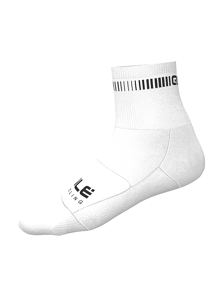 ALE | Chaussettes de cyclisme pour femmes Logo Q-Skin | Blanc