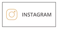 Logo Instagram avec un symbole d'appareil photo à bordure orange sur la gauche et le mot « INSTAGRAM » en caractères gris sur la droite, le tout dans un cadre rectangulaire.