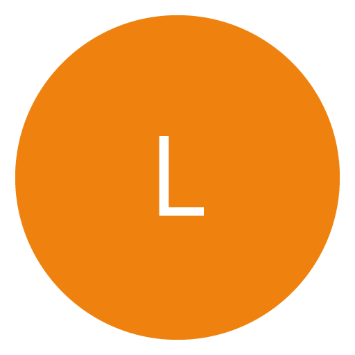 Cercle orange avec une lettre "L" blanche au centre.