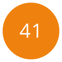 Cercle orange avec le nombre 41 en blanc au centre.