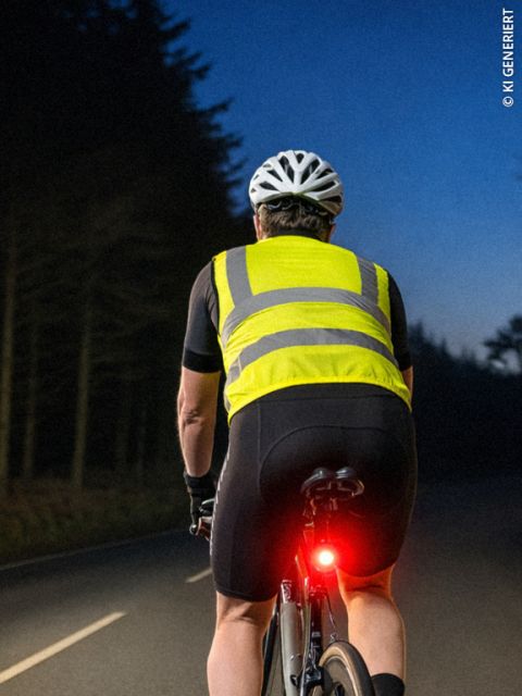 Gros plan d'une personne aux cheveux blonds tressés, portant une chemise bleu marine et un bandeau noir, photographiée de dos à l'extérieur.