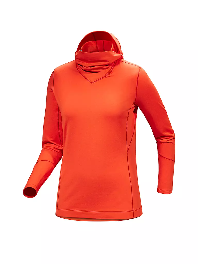 ARCTERYX | T-shirt de sport à capuche Rho pour femme | Orange