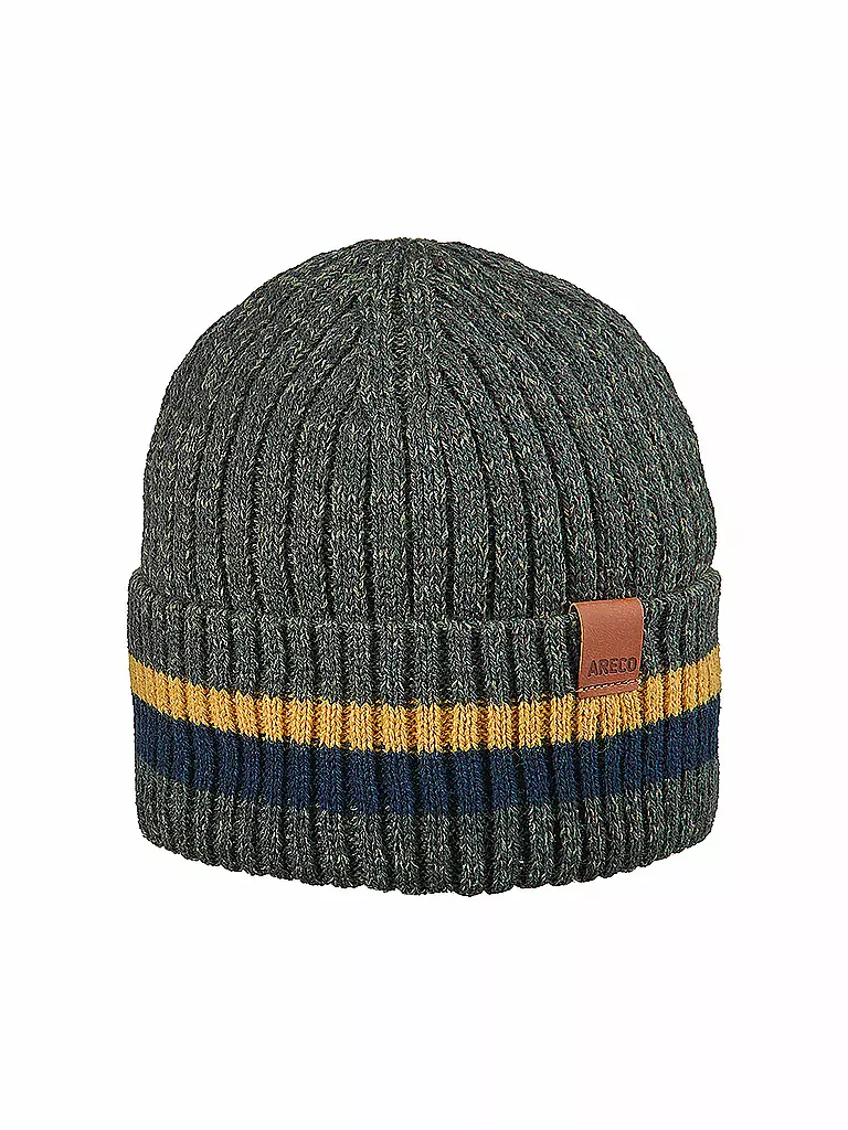 ARECO | Bonnet enfant à revers Kids Stripes | Olive