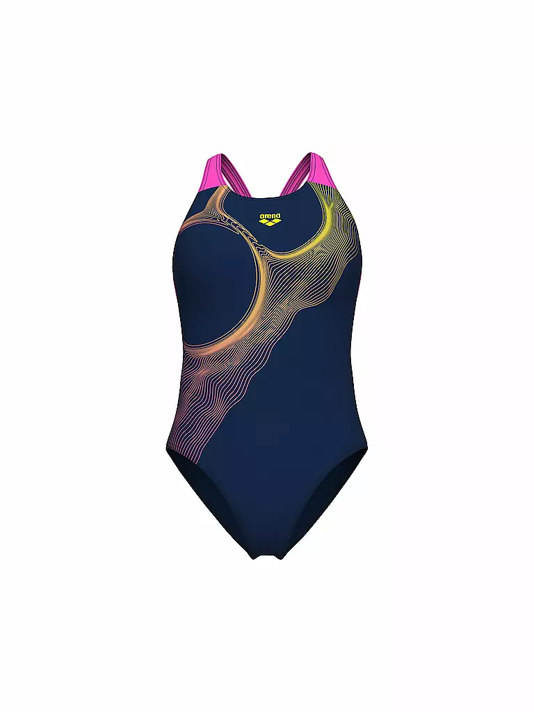 ARENA | Maillot de bain femme Ripples V-Back | Bleu foncé