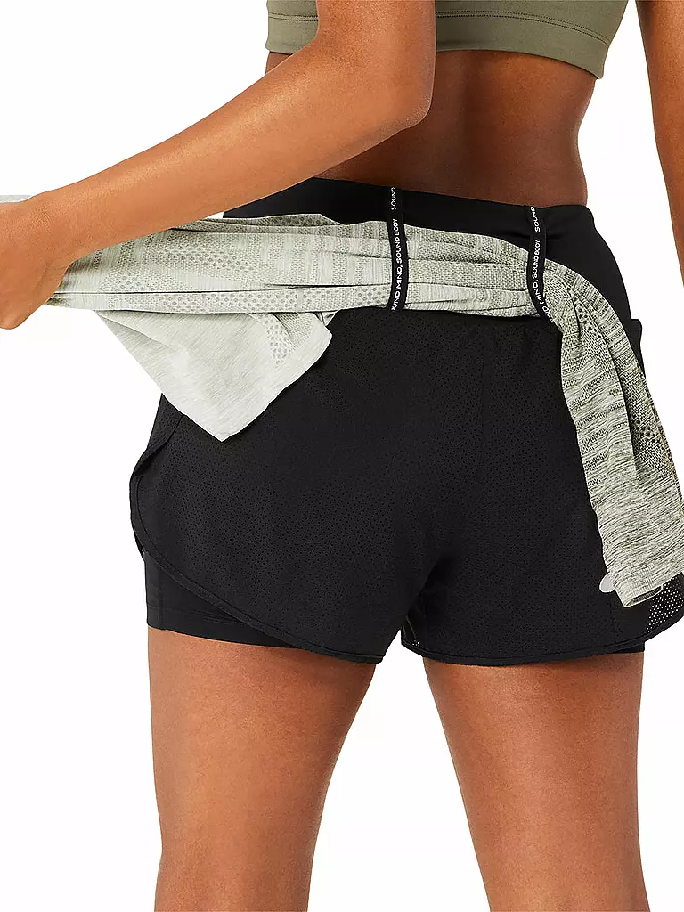 ASICS | Damen 2in1 Laufshort Road 3.5IN | Noir