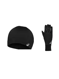 ASICS | Ensemble de course pour hommes bonnet + gants RUNNING PACK | Noir