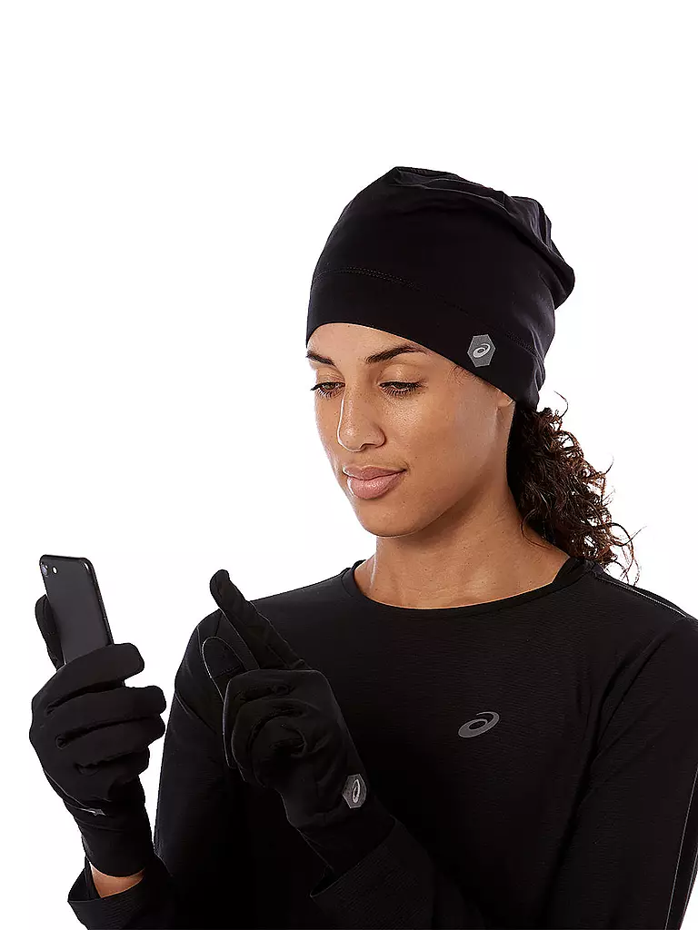 ASICS | Ensemble de course pour hommes bonnet + gants RUNNING PACK | Noir